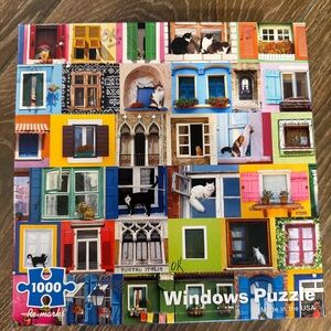 Windows Puzzle - Colorful Cat Windows 1000-Piece Puzzle